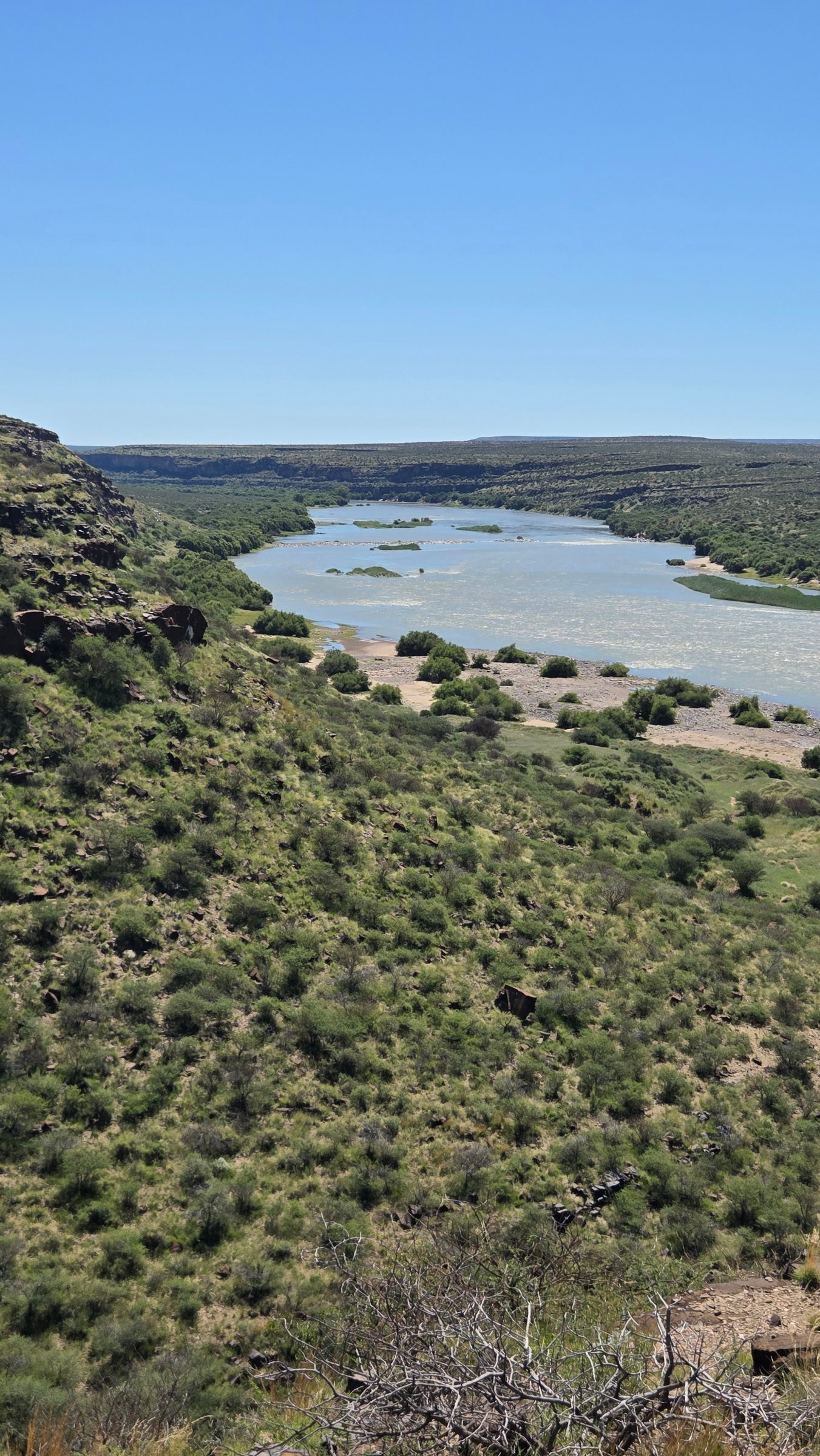 The river gorge seen from the cliff top